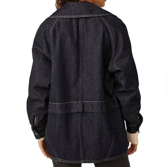 Free People Denim Car Coat - Picture 3 of 7